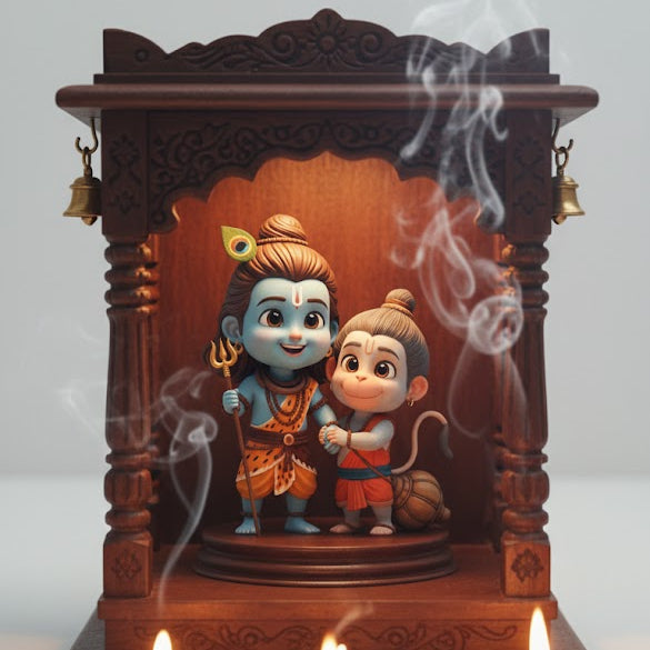 Bal Shiv With Hanuman Idol