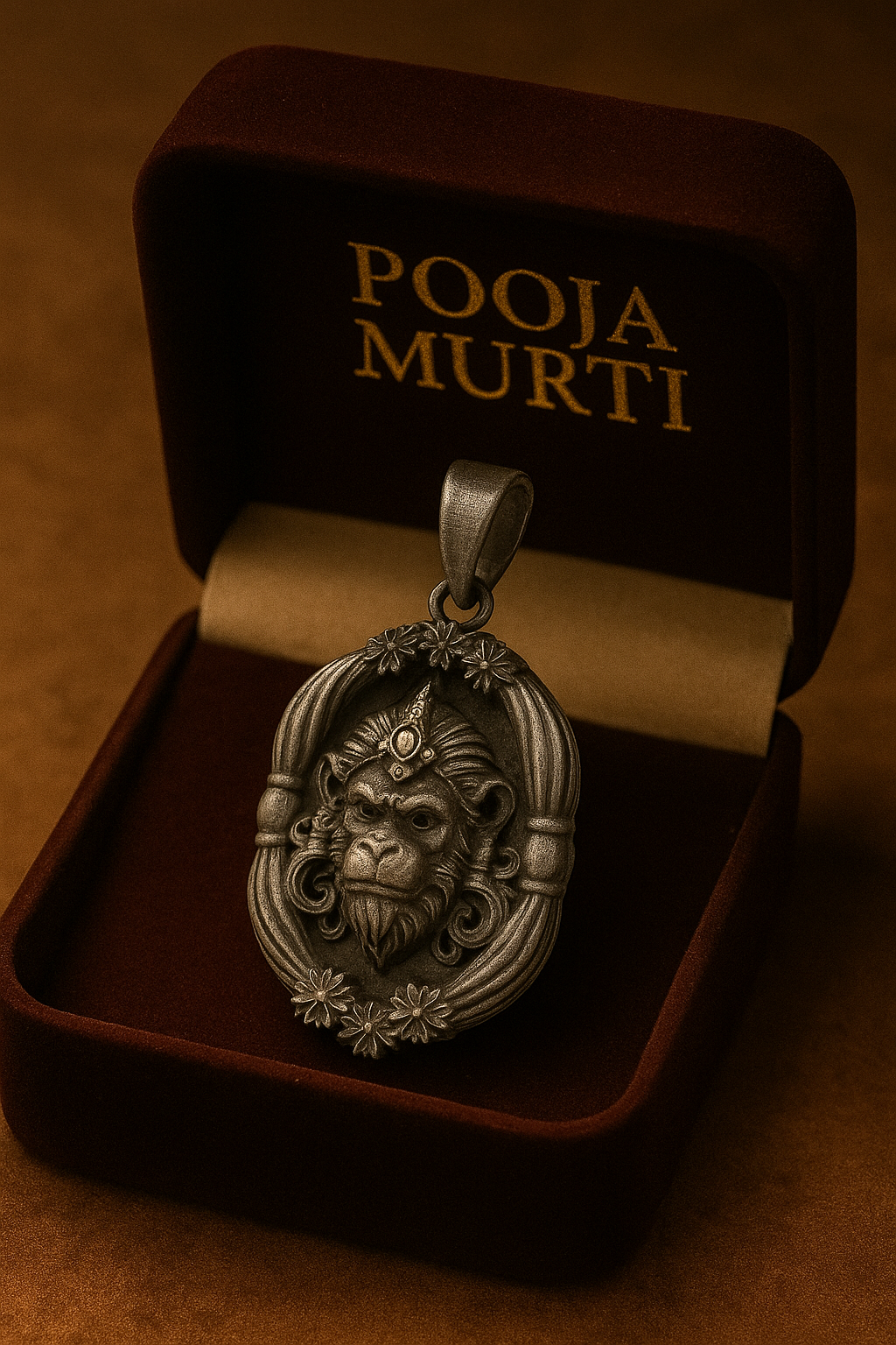 Lord Hanuman Face Sterling Silver Pendant