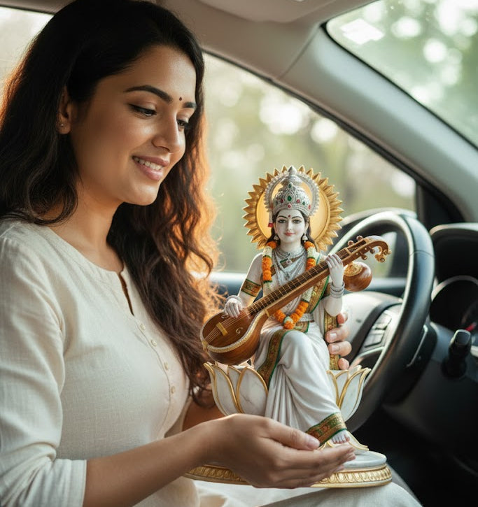 Divine Maa Saraswati Idol with Veena