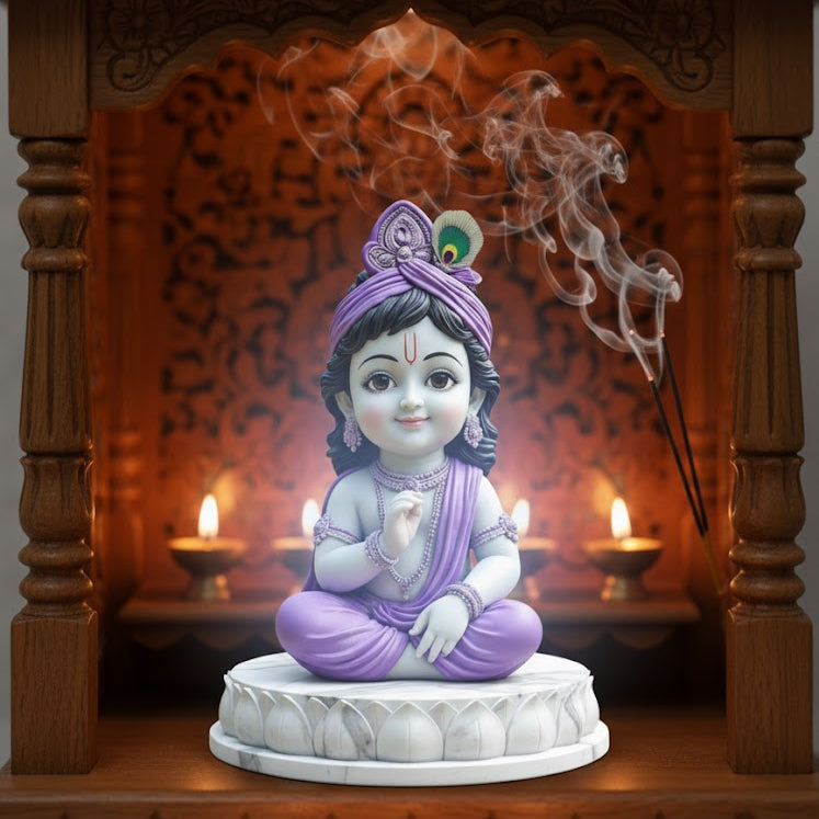 Meditating Bal Krishna Idol