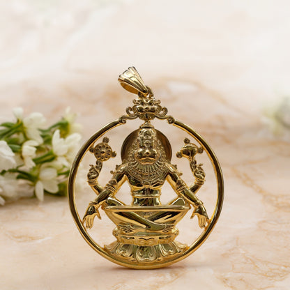 Gold Plated Yoga Narasimha Pendent