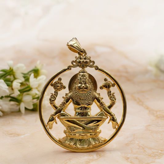 Gold Plated Yoga Narasimha Pendent
