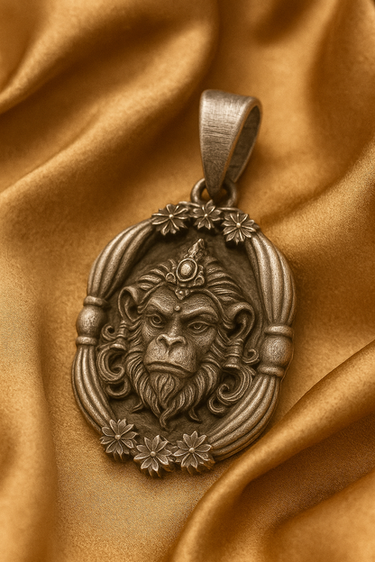 Lord Hanuman Face Sterling Silver Pendant