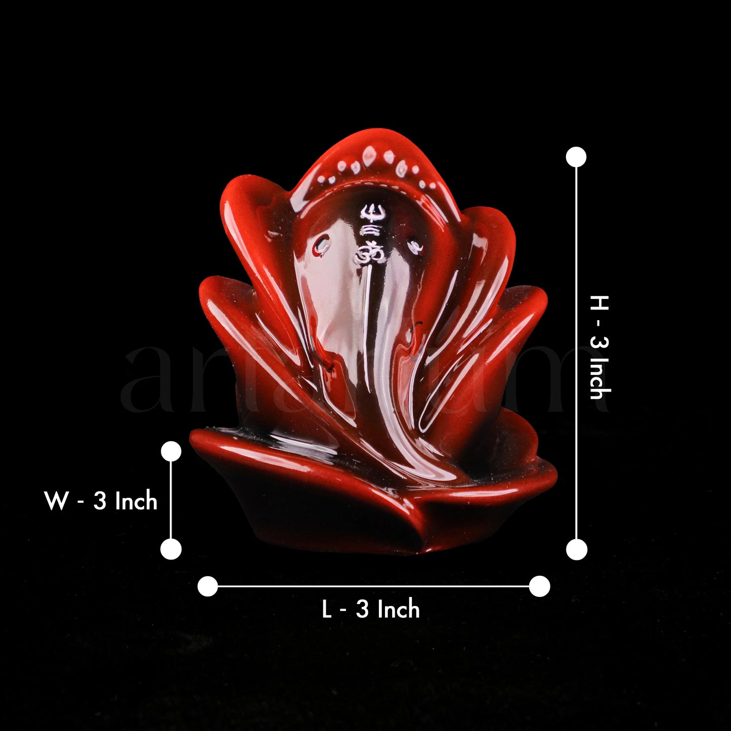 Rose Ganesha Car Dashboard Idol
