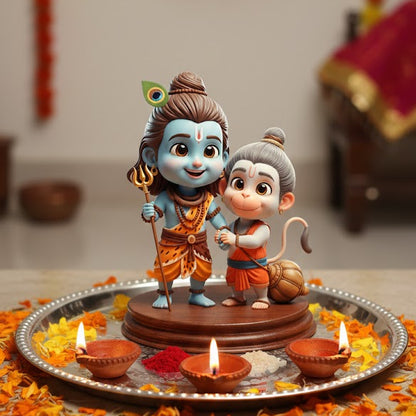 Bal Shiv With Hanuman Idol