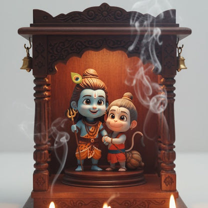 Bal Shiv With Hanuman Idol