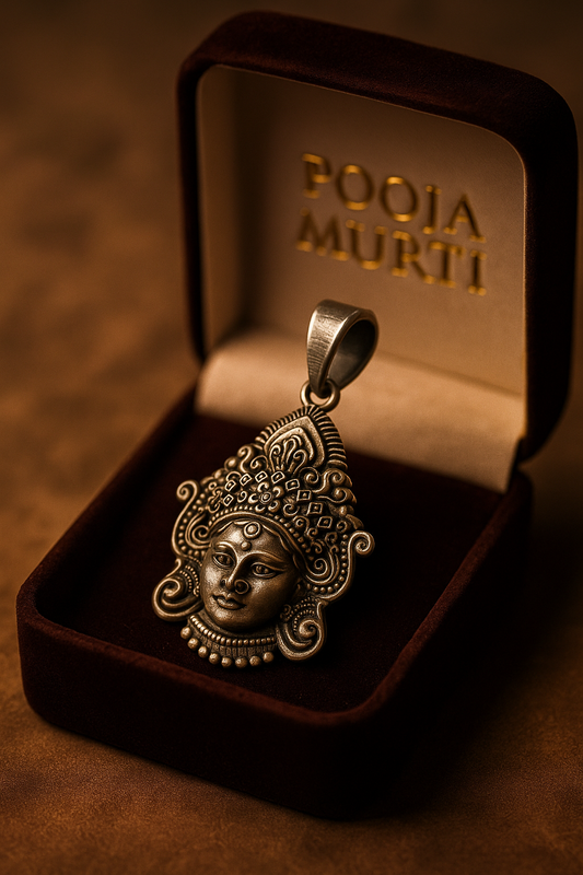 Goddess Durga Sterling Silver Pendant