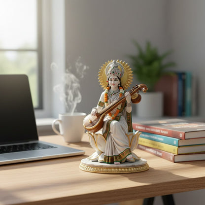 Divine Maa Saraswati Idol with Veena