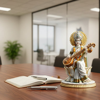 Divine Maa Saraswati Idol with Veena