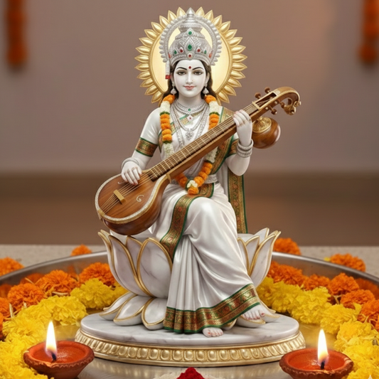 Divine Maa Saraswati Idol with Veena
