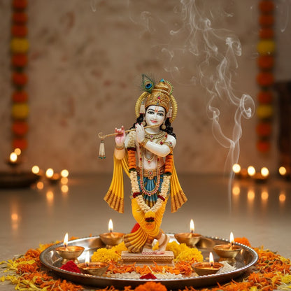 Lord Krishna with Flute Idol