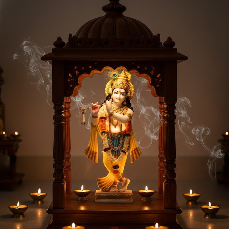 Lord Krishna with Flute Idol