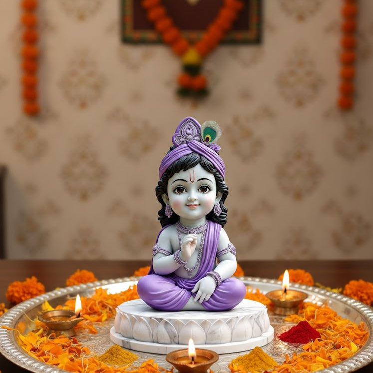 Meditating Bal Krishna Idol