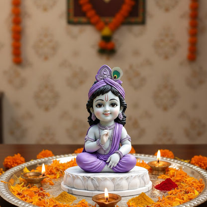 Meditating Bal Krishna Idol