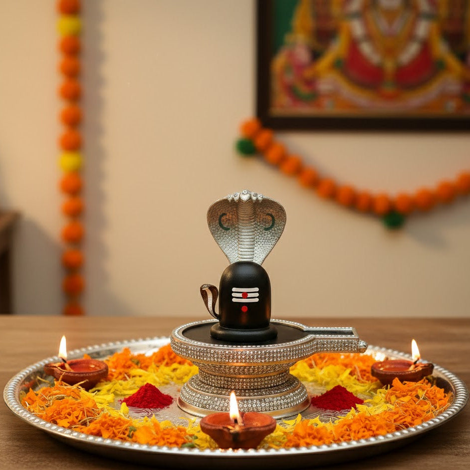 Shivling with Sheshnag Idol