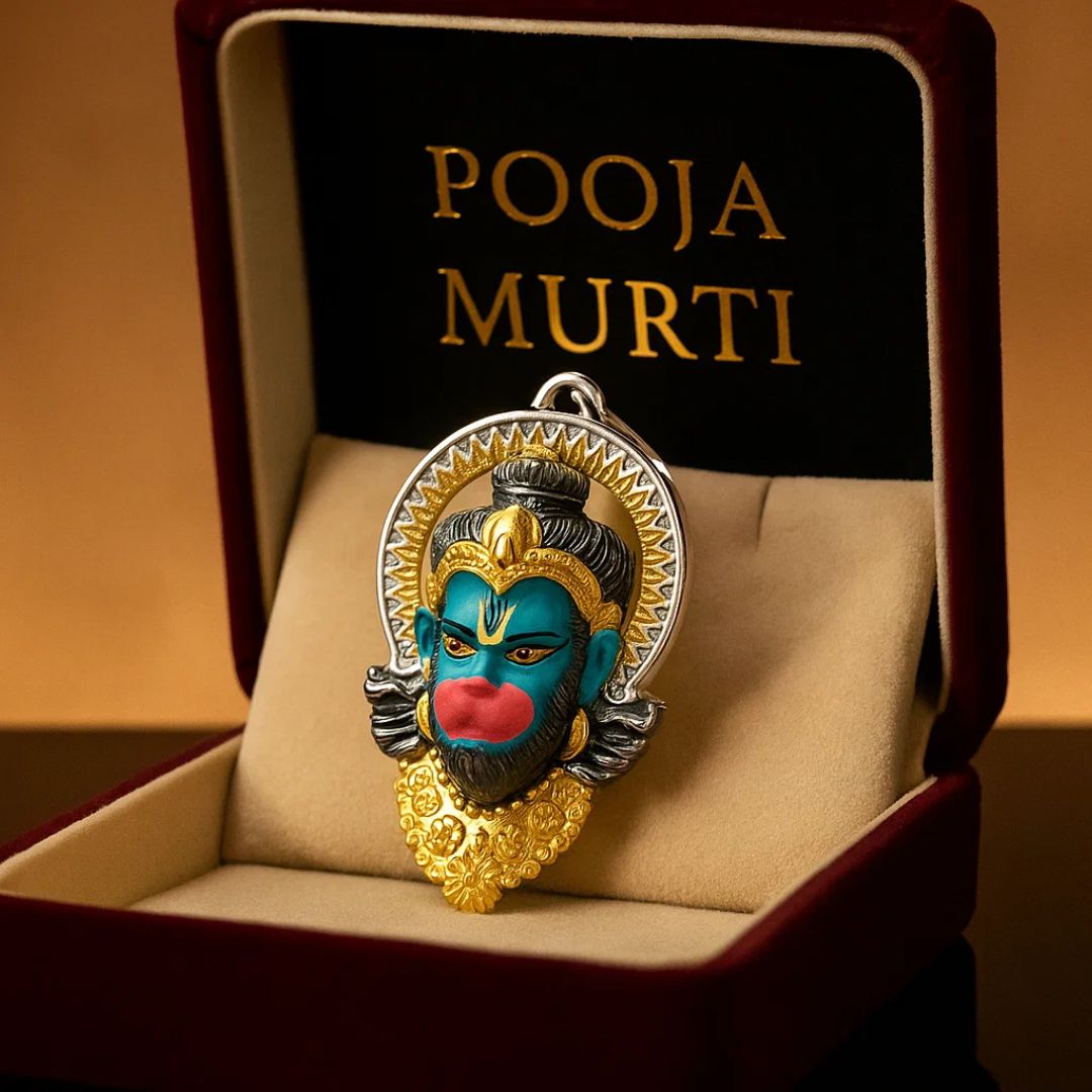 Silver Hanumanji Face Pendant