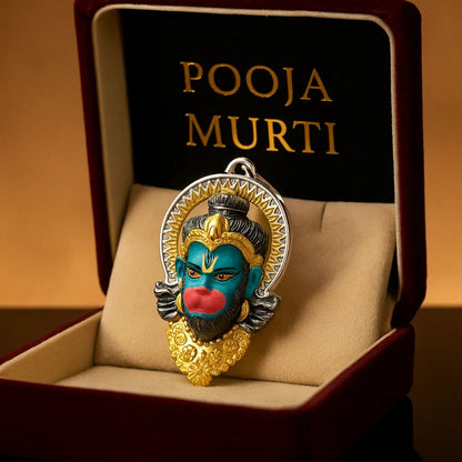 Silver Hanumanji Face Pendant