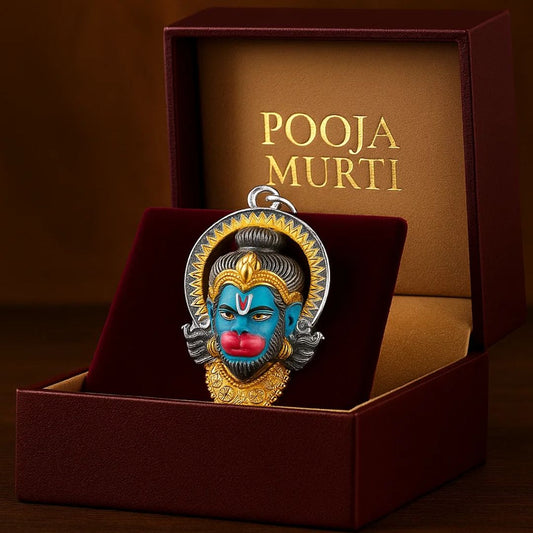 Silver Hanumanji Face Pendant