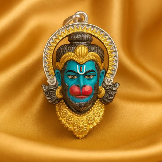 Silver Hanumanji Face Pendant