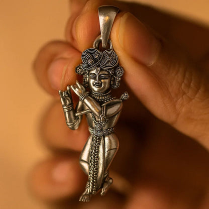 Silver Radha Raman Pendant