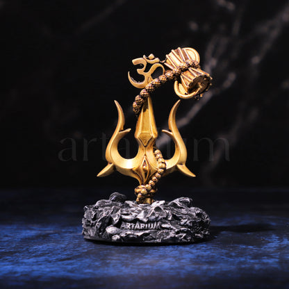 Lord Shiva Trishul With Damru Car Dashboard