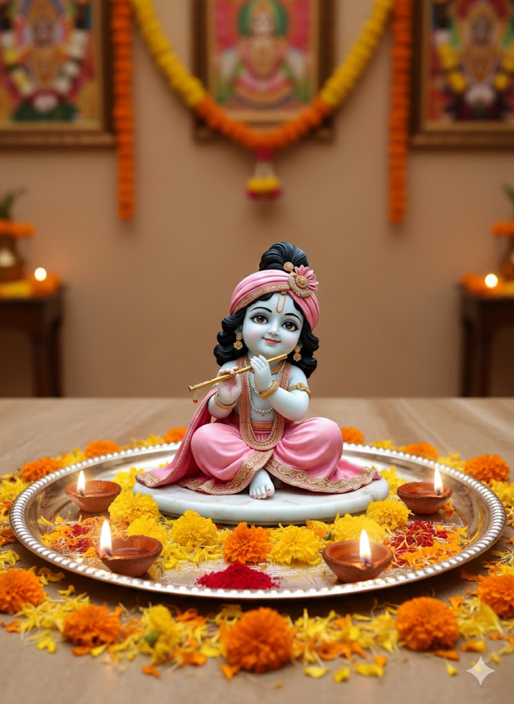 Sitting Bal Krishna Idol